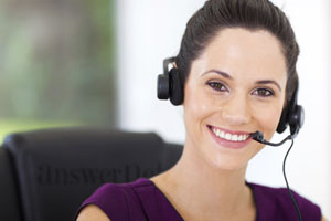 smiling female call center agent