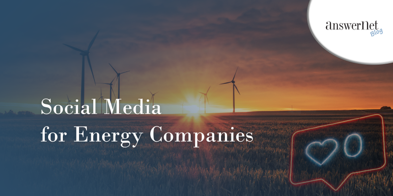 social media energy companies - wind generators in a sunset