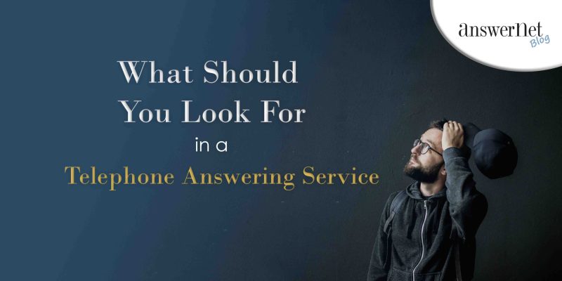 telephone answering service - man in the dark looking up at the title